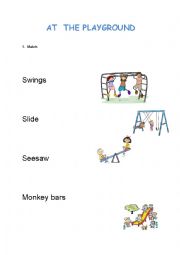 English Worksheet: At the playground