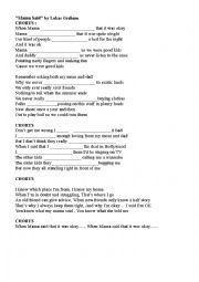 English Worksheet: Simple Past : song 
