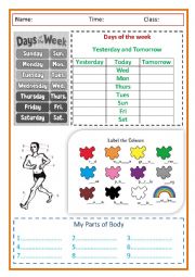 English Worksheet: Easy Vocabulary