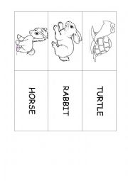 English Worksheet: Animals memory game