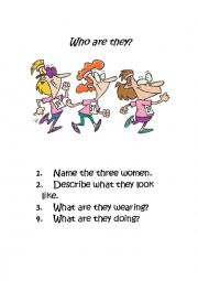 English Worksheet: Describing people/actions