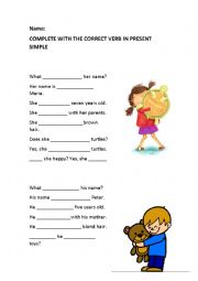 English Worksheet: Present simple