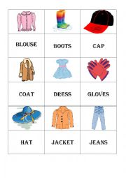 English Worksheet: Clothes Vocab