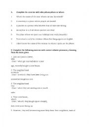 English Worksheet: relative clause