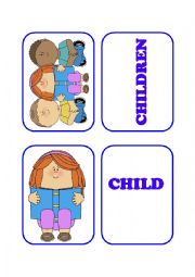 English Worksheet: Flashcards about Plural Nouns 