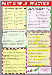 Past simple  regular irregular : 2 page practice