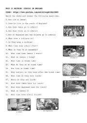 English Worksheet: SCHOOLS IN ENGLAND