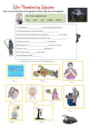 English Worksheet: Life-Threatening Injuries and Situations 