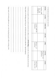 English Worksheet: Future continuous - weekly schedule