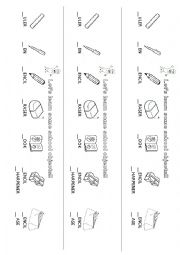 English Worksheet: School objects