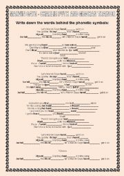 PHONETIC TRANSCRIPTION EXERCISE WITH MUSIC