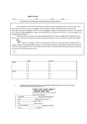 English Worksheet: ADVERBS OF FRECQUENCY - LIKES AND DISLIKES