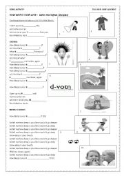 English Worksheet: How deep is your love?