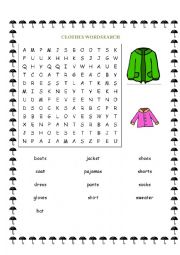 English Worksheet: clothes