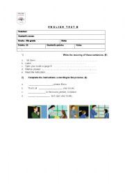 English Worksheet: School commands