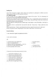 English Worksheet: Present continuous reading