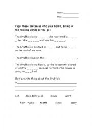 English Worksheet: Gruffalo