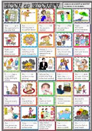 English Worksheet: must, mustnt: new practice for young learners