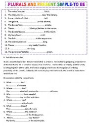 English Worksheet: Plurals and present simple 