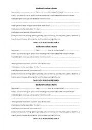 Simple student feedback form
