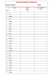 English Worksheet: Simple Past Tense - Regular / Irregular Verbs