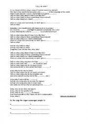 English Worksheet: Tell me why song