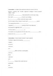 English Worksheet: useful vocab