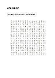 English Worksheet: wordhunt