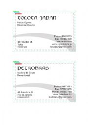 English Worksheet: Business Cards