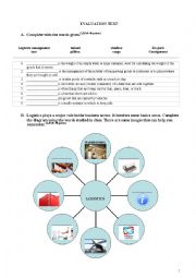 English Worksheet: Test on Stocks management and Logistics