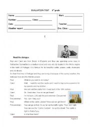 English Worksheet: Teste