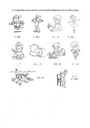English Worksheet: Actions activities