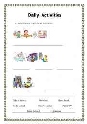 English Worksheet: DAILY ACTIVITIES