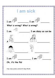 English Worksheet: I am sick