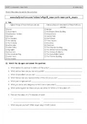 English Worksheet: webquest, New York