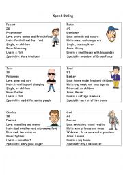 English Worksheet: Speed Dating