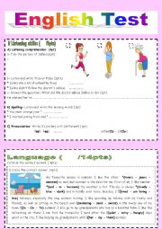 English Worksheet: English Test