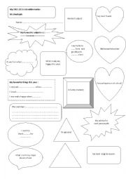 English Worksheet: end of the school year memories