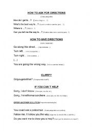 English Worksheet: How to ask for directions