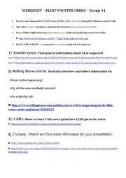 English Worksheet: Flint Water crisis WEBQUEST (part 1) 