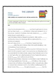 English Worksheet: The library