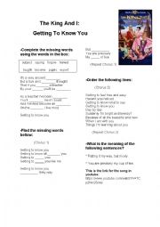 English Worksheet: practice listening with songs