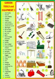 English Worksheet: Gardening tools and equipment 3 Matching