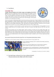 English Worksheet: Leicester Premier League Champion 2016