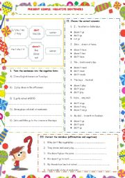 English Worksheet: PRESENT SIMPLE - NEGATIVE SENTENCES