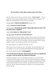 English Worksheet: The Boscombe Pool (Valley) Mystery