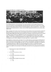 English Worksheet: Civil rights movement