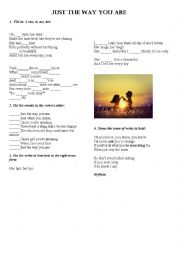 English Worksheet: Just the way you are