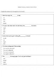 English Worksheet: Modals