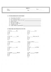 Test for elementary students